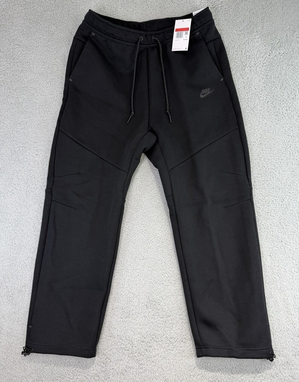 Nike Tech Mens Open Hem Fleece Sweatpants Black Sz L NWT New IM0697-010